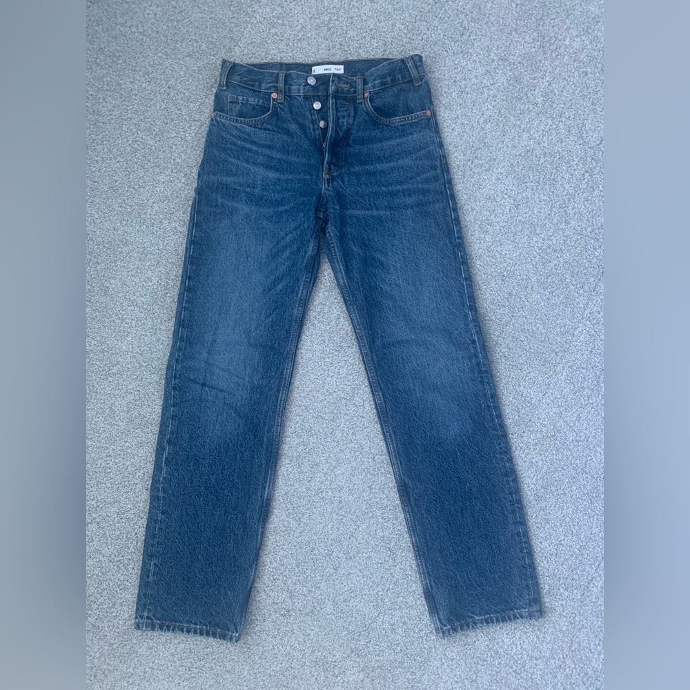 Mango Women's Straight Leg Jeans - Dark Blue